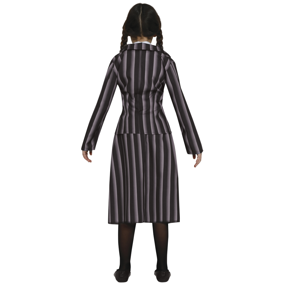 COSTUME VESTITO STUDENTESSA GOTICA TRAVESTIMENTO MERCOLEDÌ PER BAMBINI HALLOWEEN CARNEVALE COSPLAY