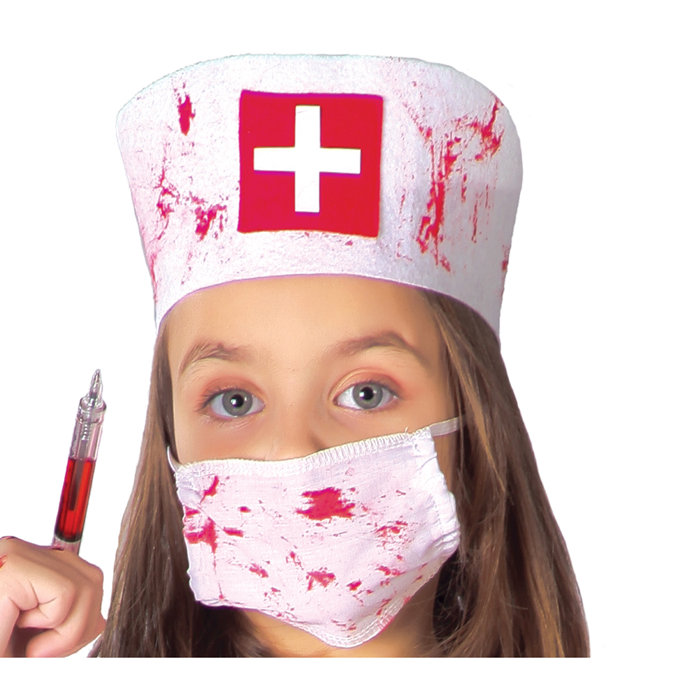 COSTUME VESTITO INFERMIERA ZOMBIE TRAVESTIMENTO PER BAMBINI HALLOWEEN CARNEVALE COSPLAY