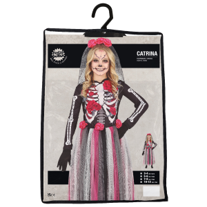 COSTUME CATRINA DIA DE LOS MUERTOS PER BAMBINE VESTITO TRAVESTIMENTO HALLOWEEN COSPLAY - 7765
