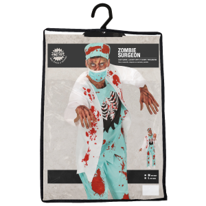 COSTUME VESTITO SURGEON ZOMBIE TRAVESTIMENTO CHIRURGO ZOMBIE PER ADULTI HALLOWEEN CARNEVALE COSPLAY