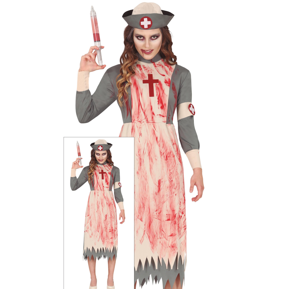 COSTUME VESTITO INFERMIERA ZOMBIE TRAVESTIMENTO PER RAGAZZE HALLOWEEN CARNEVALE COSPLAY - 7792