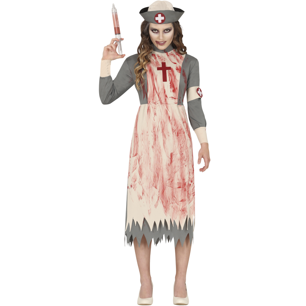 COSTUME VESTITO INFERMIERA ZOMBIE TRAVESTIMENTO PER RAGAZZE HALLOWEEN CARNEVALE COSPLAY - 7792