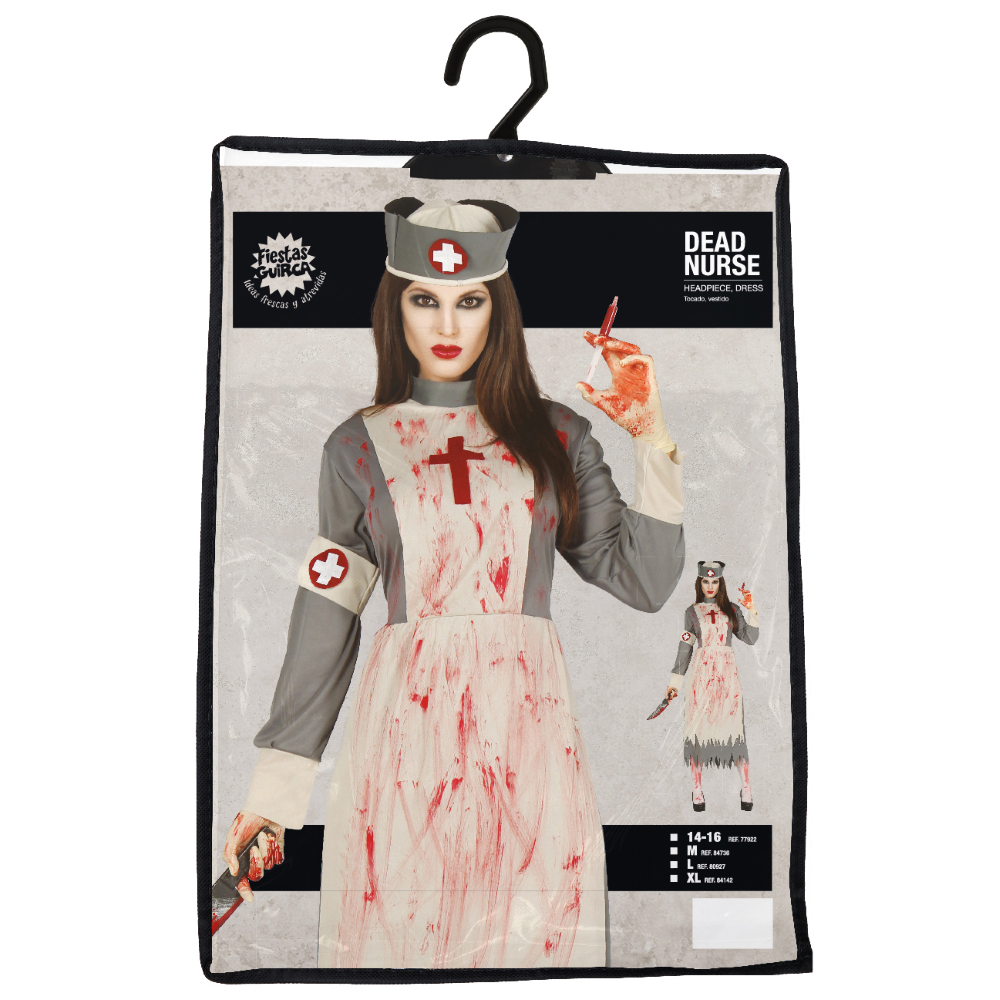 COSTUME VESTITO INFERMIERA ZOMBIE TRAVESTIMENTO PER RAGAZZE HALLOWEEN CARNEVALE COSPLAY - 7792