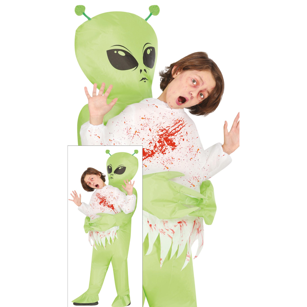 COSTUME CARRYNG ALIEN GONFIABILE PER BAMBINI VESTITO ALIENO TRAVESTIMENTO HALLOWEEN CARNEVALE COSPLAY