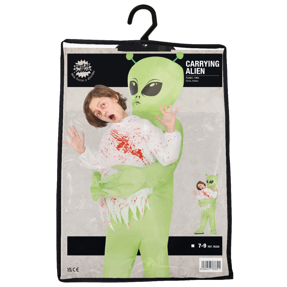 COSTUME CARRYNG ALIEN GONFIABILE PER BAMBINI VESTITO ALIENO TRAVESTIMENTO HALLOWEEN CARNEVALE COSPLAY