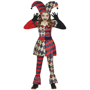 COSTUME ARLECCHINA DIAMANTE VESTITO TRAVESTIMENTO PER BAMBINE HALLOWEEN COSPLAY - 7811