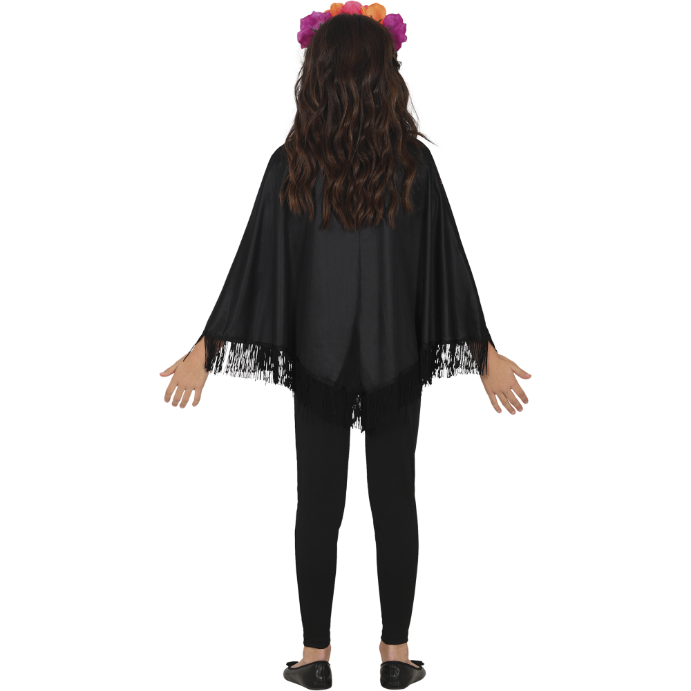 PONCHO DIA DE LOS MUERTOS ACCESSORIO TRAVESTIMENTO PER BAMBINI HALLOWEEN CARNEVALE FESTE A TEMA - 78150