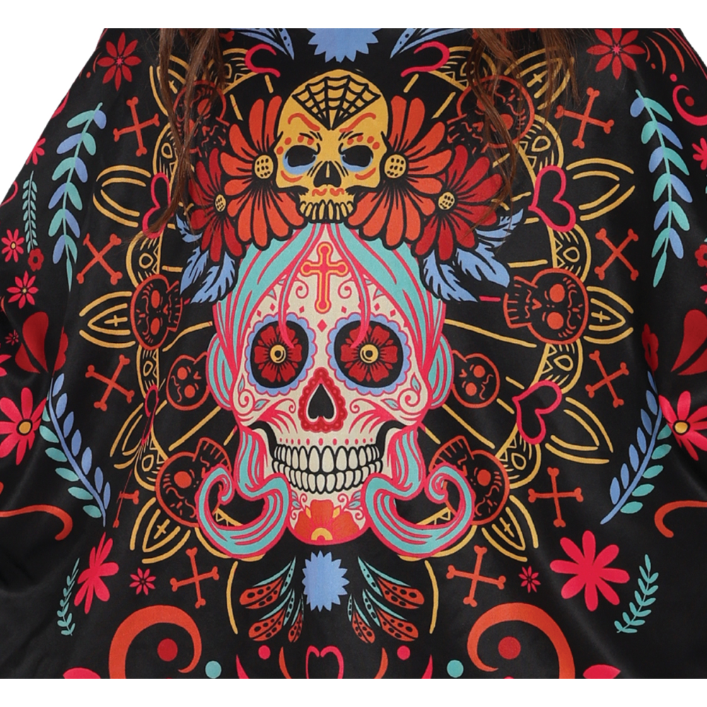 PONCHO DIA DE LOS MUERTOS ACCESSORIO TRAVESTIMENTO PER BAMBINI HALLOWEEN CARNEVALE FESTE A TEMA - 78150