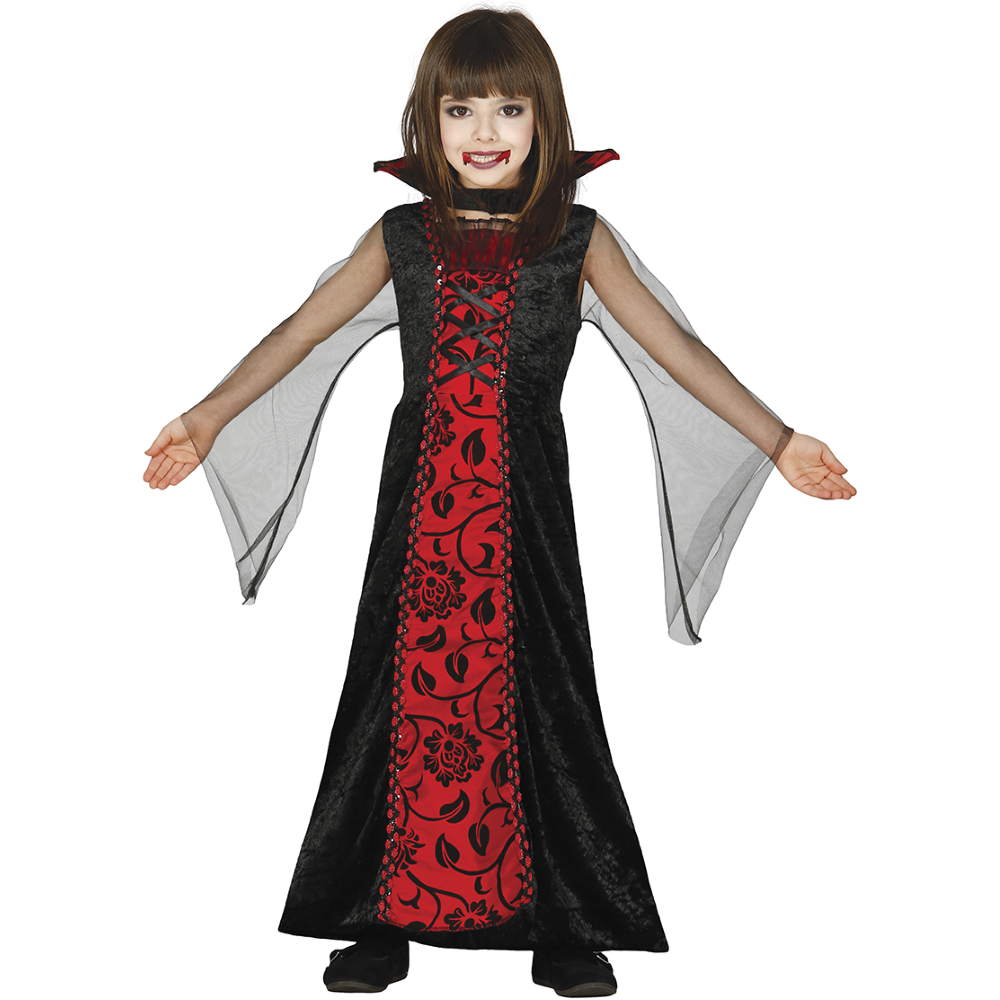 COSTUME VIMPIRE COUNTESS VESTITO TRAVESTIMENTO CONTESSA VAMPIRO PER BAMBINE HALLOWEEN COSPLAY