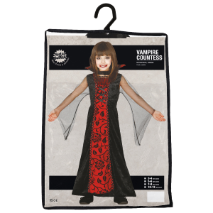 COSTUME VIMPIRE COUNTESS VESTITO TRAVESTIMENTO CONTESSA VAMPIRO PER BAMBINE HALLOWEEN COSPLAY