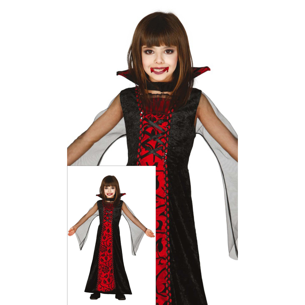 COSTUME VIMPIRE COUNTESS VESTITO TRAVESTIMENTO CONTESSA VAMPIRO PER BAMBINE HALLOWEEN COSPLAY
