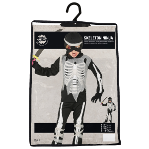 COSTUME SKELETON NINJA VESTITO TRAVESTIMENTO SCHELETRO NINJA PER BAMBINI HALLOWEEN COSPLAY