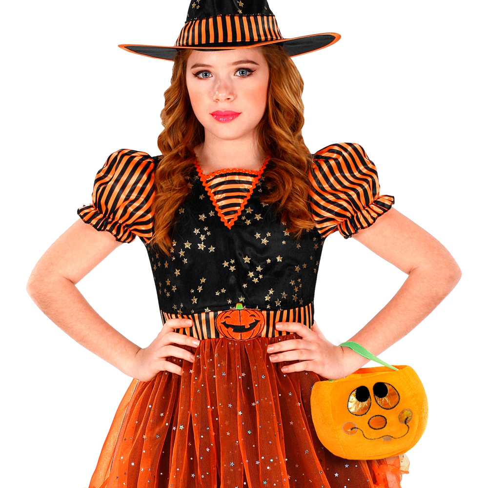 BORSETTA DOLCETTO O SCHERZETTO ZUCCA ACCESSORI HALLOWEEN CARNEVALE BAMBINA - 7759F