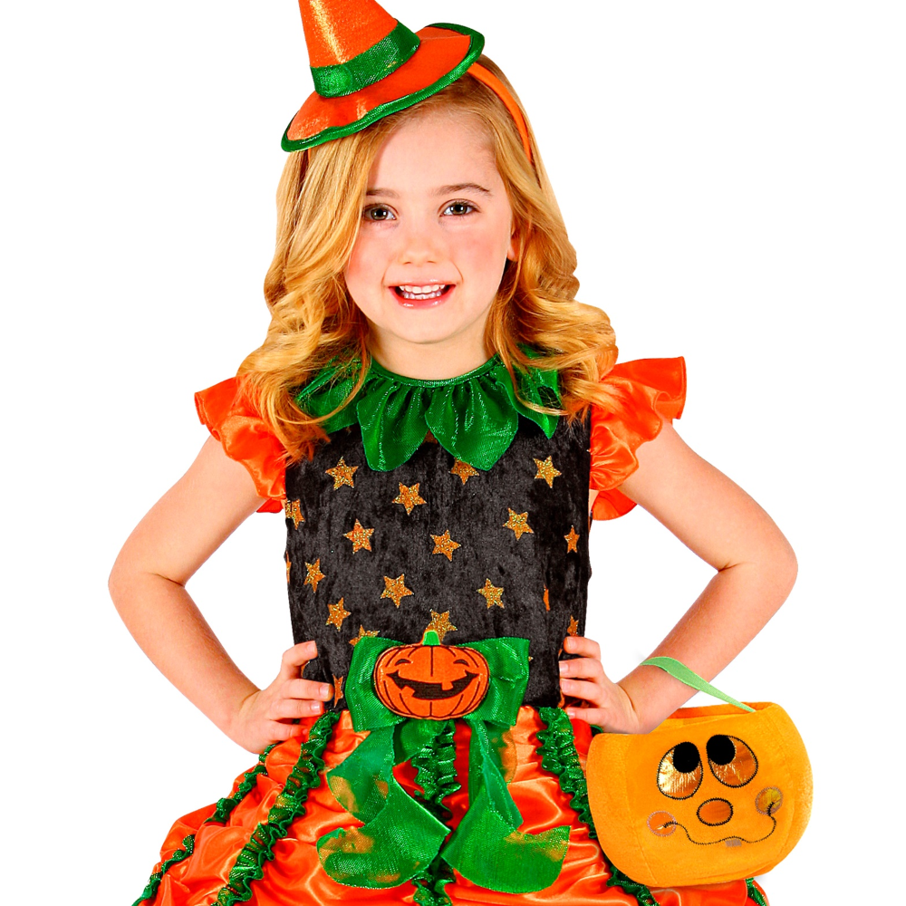 BORSETTA DOLCETTO O SCHERZETTO ZUCCA ACCESSORI HALLOWEEN CARNEVALE BAMBINA - 7759F