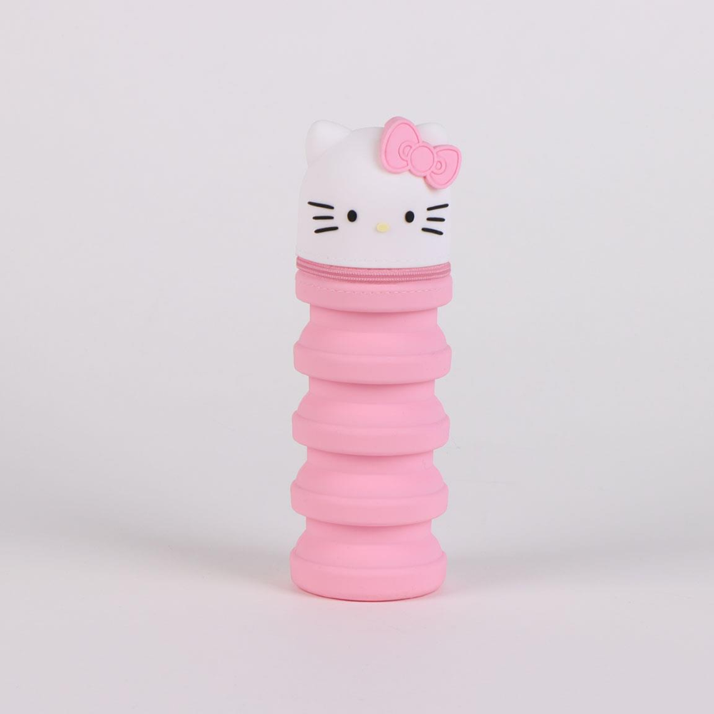 TOMBOLINO IN SILICONE HELLO KITTY SANRIO ASTUCCIO ESTENSIBILE PORTA CANCELLERIA 20 CM - 1716-1
