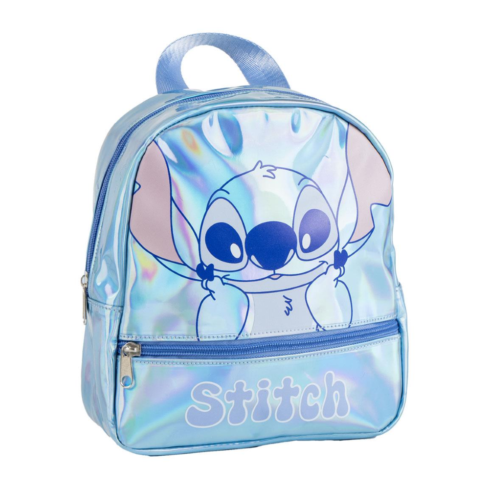 ZAINETTO DA PASSEGGIO STITCH DISNEY BORSA CASUAL IRIDESCENTE TEMPO LIBERO 23 CM - 6217