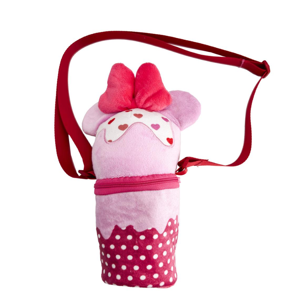 BORSETTA IN PELUCHE MINNIE MOUSE DISNEY CON TRACOLLA REGOLABILE ACCESSORIO DA PASSEGGIO BAMBINI- 6083