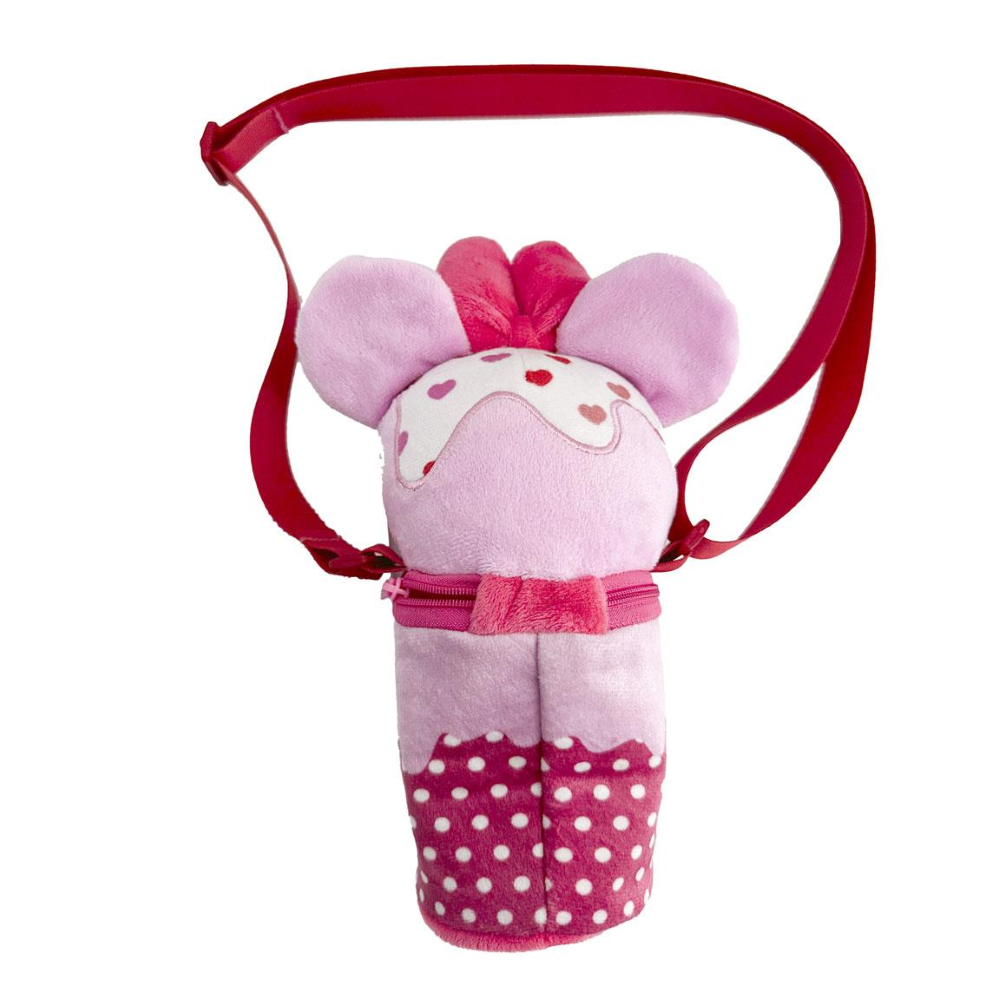 BORSETTA IN PELUCHE MINNIE MOUSE DISNEY CON TRACOLLA REGOLABILE ACCESSORIO DA PASSEGGIO BAMBINI- 6083
