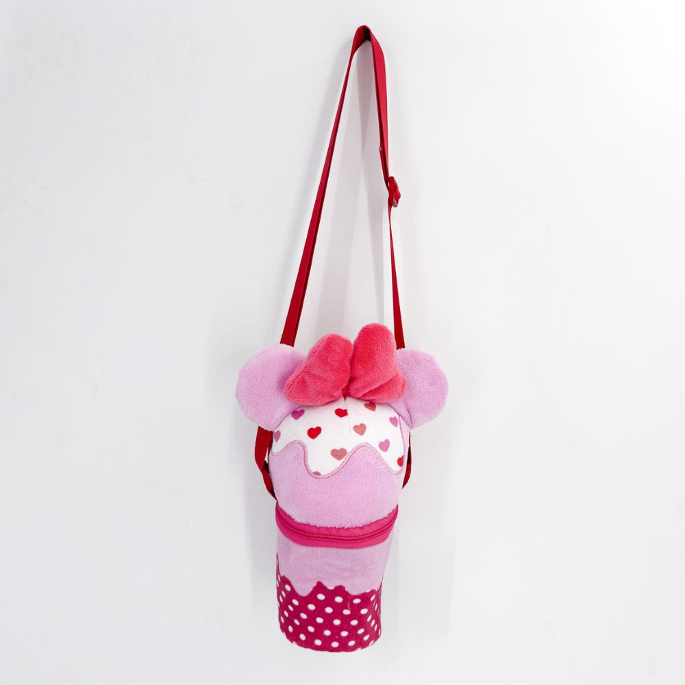 BORSETTA IN PELUCHE MINNIE MOUSE DISNEY CON TRACOLLA REGOLABILE ACCESSORIO DA PASSEGGIO BAMBINI- 6083