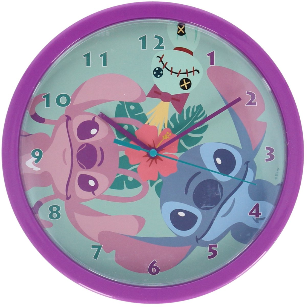 OROLOGIO DA PARETE STITCH E ANGEL DISNEY ANALOGICO DIAMETRO CM. 25 - LAS3098