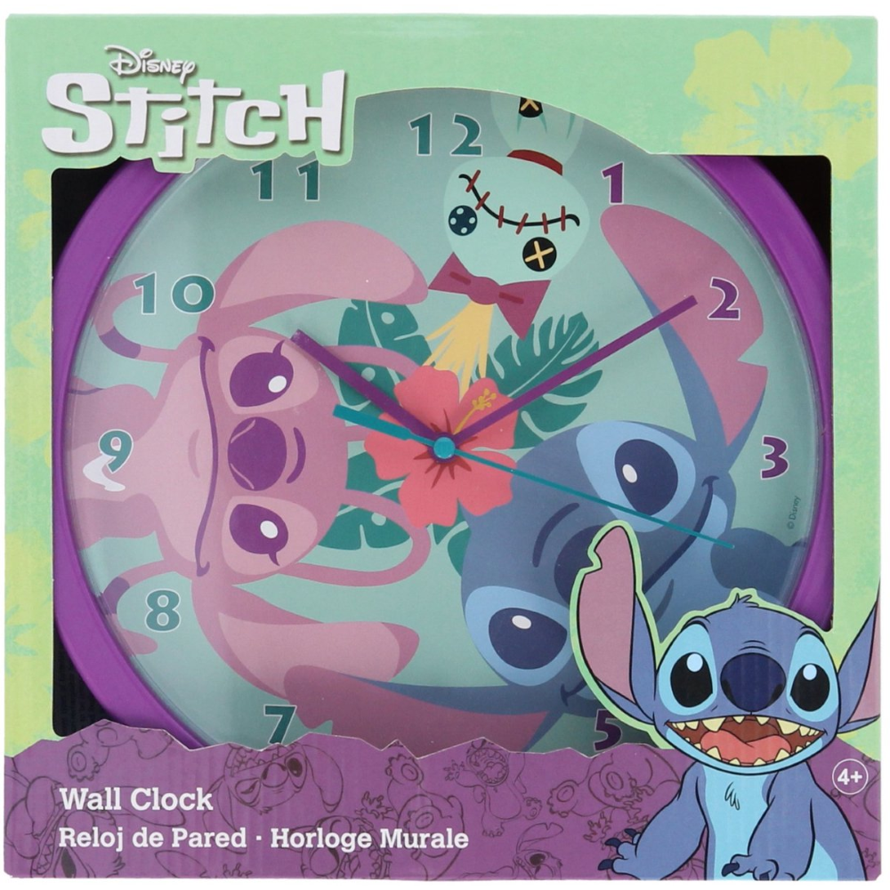 OROLOGIO DA PARETE STITCH E ANGEL DISNEY ANALOGICO DIAMETRO CM. 25 - LAS3098