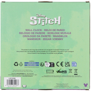 OROLOGIO DA PARETE STITCH E ANGEL DISNEY ANALOGICO DIAMETRO CM. 25 - LAS3098