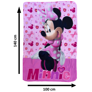 PLAID MINNIE DISNEY COPERTA IN 100% POLIESTERE 220 GSM 100 X 140 CM PER BAMBINI - MIN36-5437