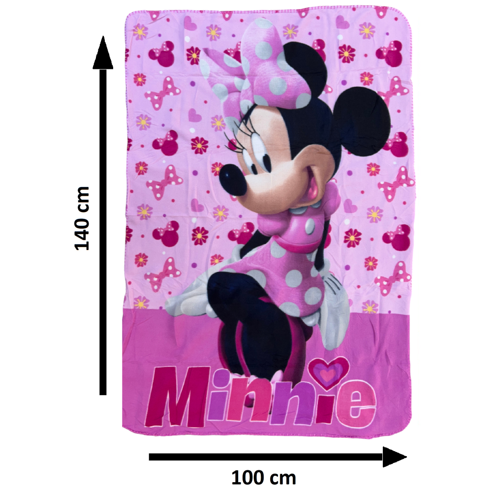 PLAID MINNIE DISNEY COPERTA IN 100% POLIESTERE 220 GSM 100 X 140 CM PER BAMBINI - MIN36-5437