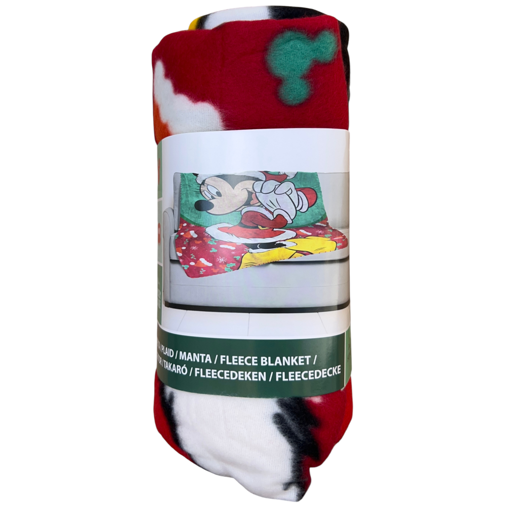 PLAID MINNIE NATALE DISNEY COPERTA IN 100% POLIESTERE 220 GSM 100 X 140 CM PER BAMBINI - MIN36-5445