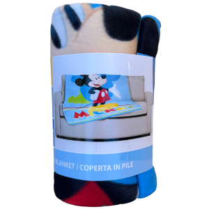 PLAID TOPOLINO DISNEY COPERTA IN 100% POLIESTERE 220 GSM 100 X 140 CM PER BAMBINI - JE12339CG