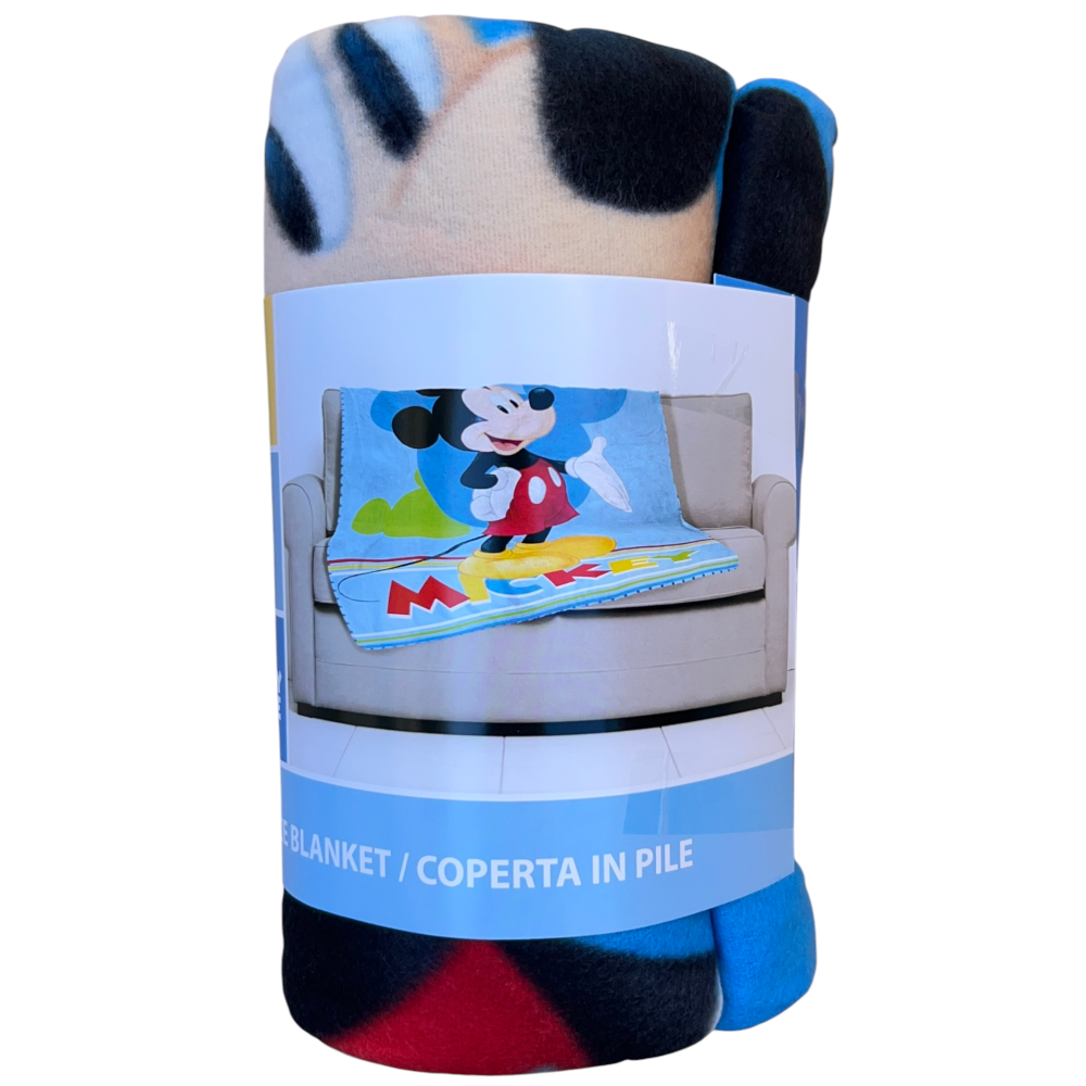 PLAID TOPOLINO DISNEY COPERTA IN 100% POLIESTERE 220 GSM 100 X 140 CM PER BAMBINI - JE12339CG