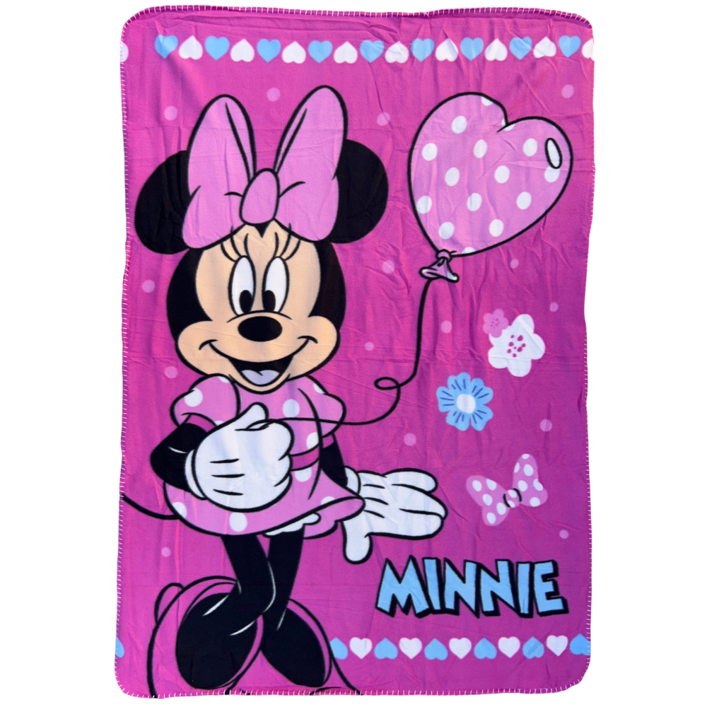 PLAID MINNIE DISNEY COPERTA IN 100% POLIESTERE 220 GSM 100 X 140 CM PER BAMBINI - JE12340CG