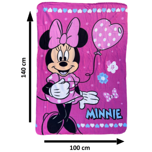 PLAID MINNIE DISNEY COPERTA IN 100% POLIESTERE 220 GSM 100 X 140 CM PER BAMBINI - JE12340CG