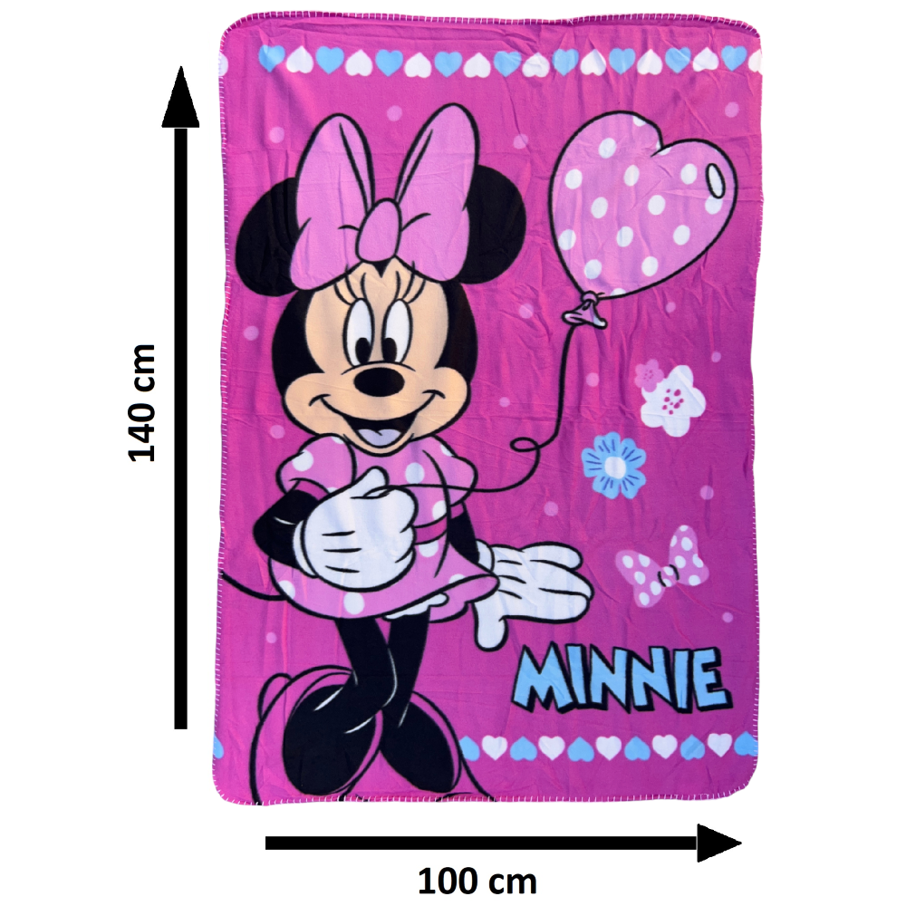 PLAID MINNIE DISNEY COPERTA IN 100% POLIESTERE 220 GSM 100 X 140 CM PER BAMBINI - JE12340CG