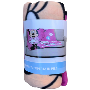 PLAID MINNIE DISNEY COPERTA IN 100% POLIESTERE 220 GSM 100 X 140 CM PER BAMBINI - JE12340CG