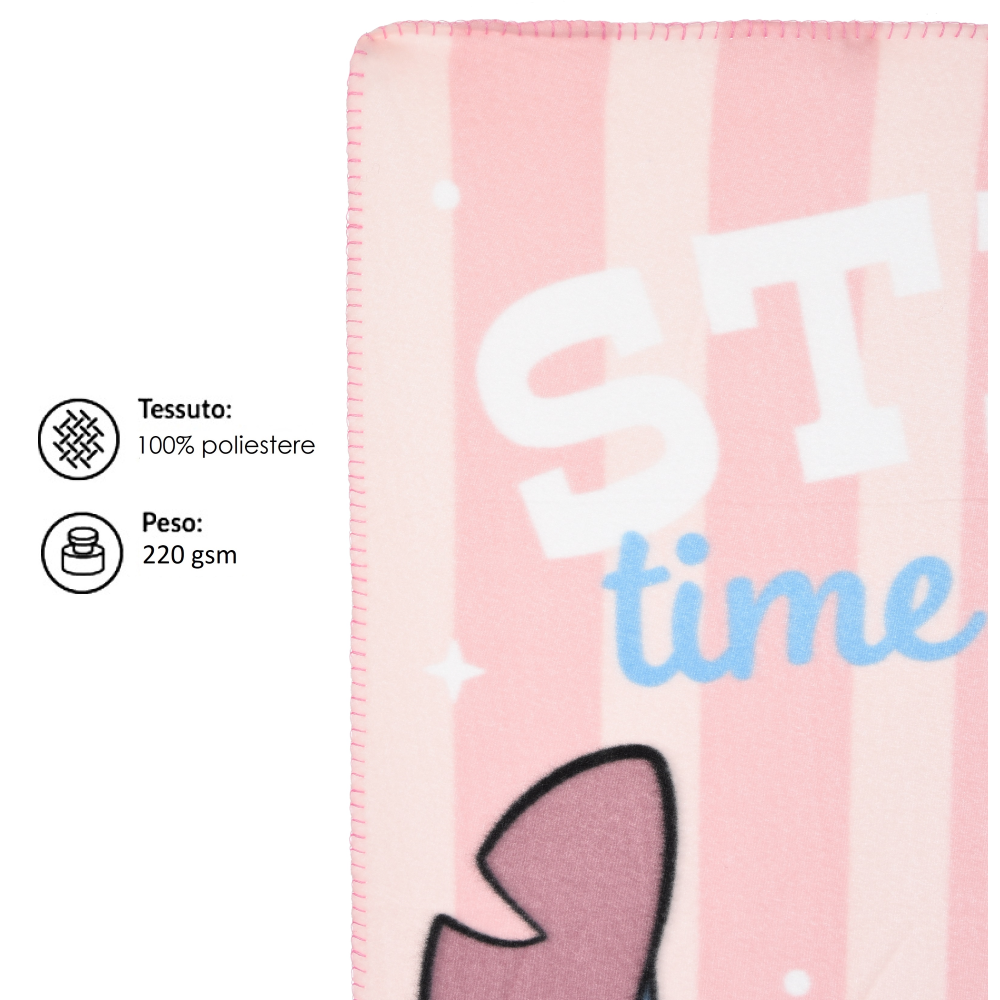 PLAID STITCH DISNEY COPERTA IN 100% POLIESTERE 220 GSM 100 X 150 CM PER BAMBINI - HY46014