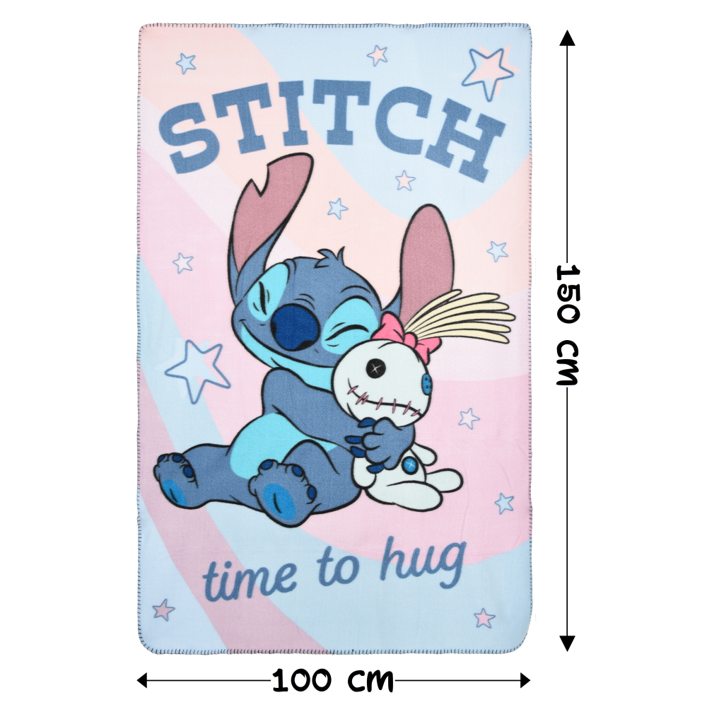 PLAID STITCH SCRUMP DISNEY COPERTA IN 100% POLIESTERE 220 GSM 100 X 150 CM PER BAMBINI - HY46015