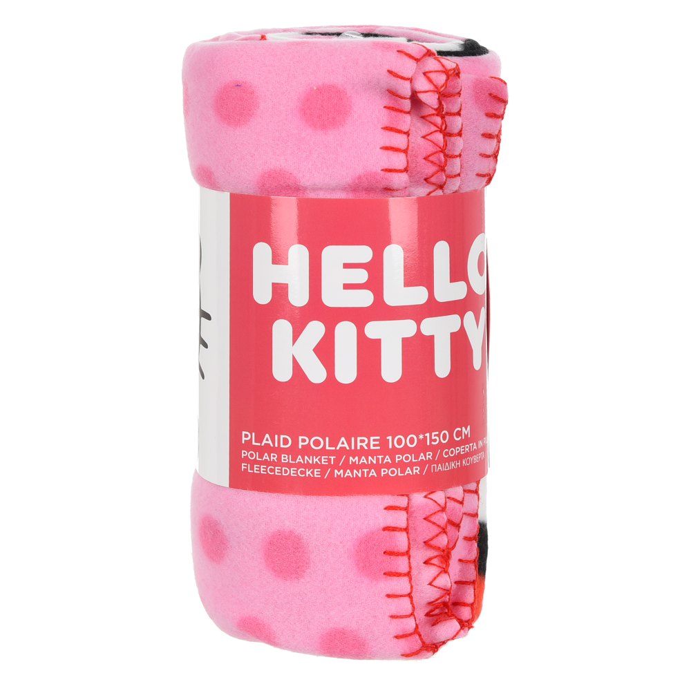 PLAID HELLO KITTY COPERTA IN 100% POLIESTERE 220 GSM 100 X 150 CM PER BAMBINI - HY46005