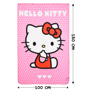 PLAID HELLO KITTY COPERTA IN 100% POLIESTERE 220 GSM 100 X 150 CM PER BAMBINI - HY46005