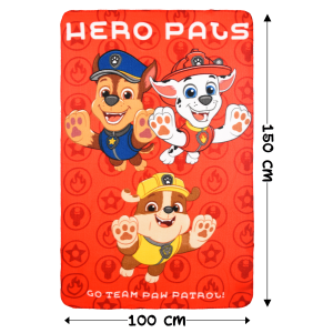 PLAID PAW PATROL COPERTA IN 100% POLIESTERE 220 GSM 100 X 150 CM PER BAMBINI - HY46007