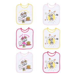 BAVETTE MINNIE DISNEY SET 6 BAVAGLINI 27 X 22,5 CM IN SPUGNA PER BAMBINI - HY00177