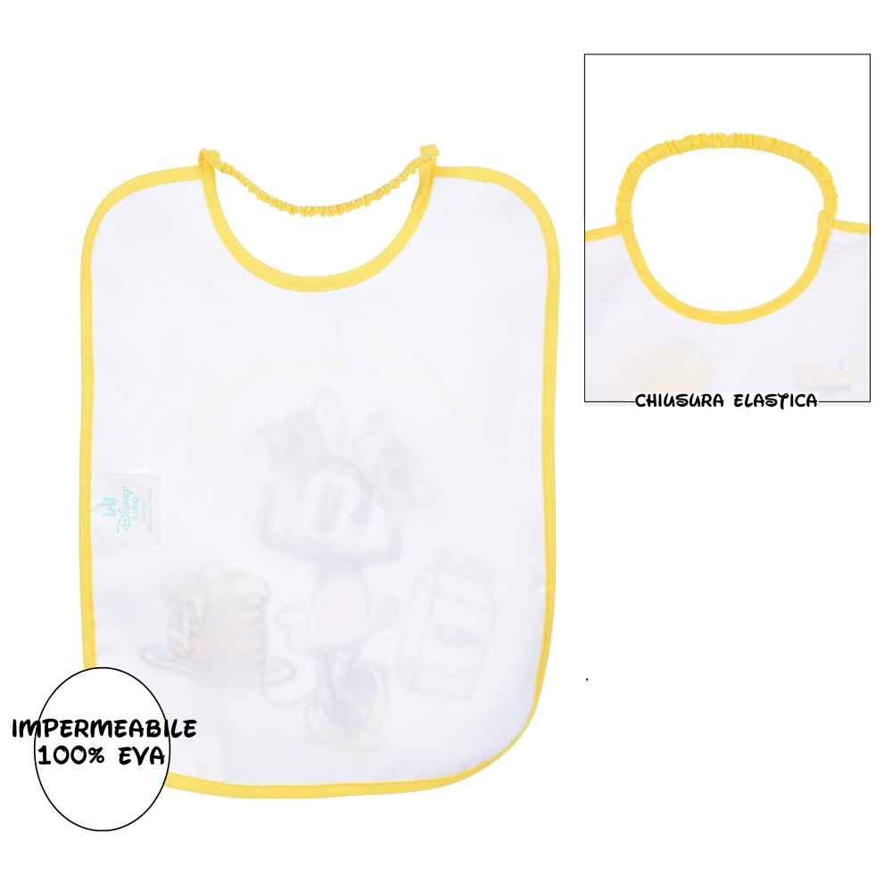 BAVETTE MINNIE DISNEY SET 6 BAVAGLINI 27 X 22,5 CM IN SPUGNA PER BAMBINI - HY00177