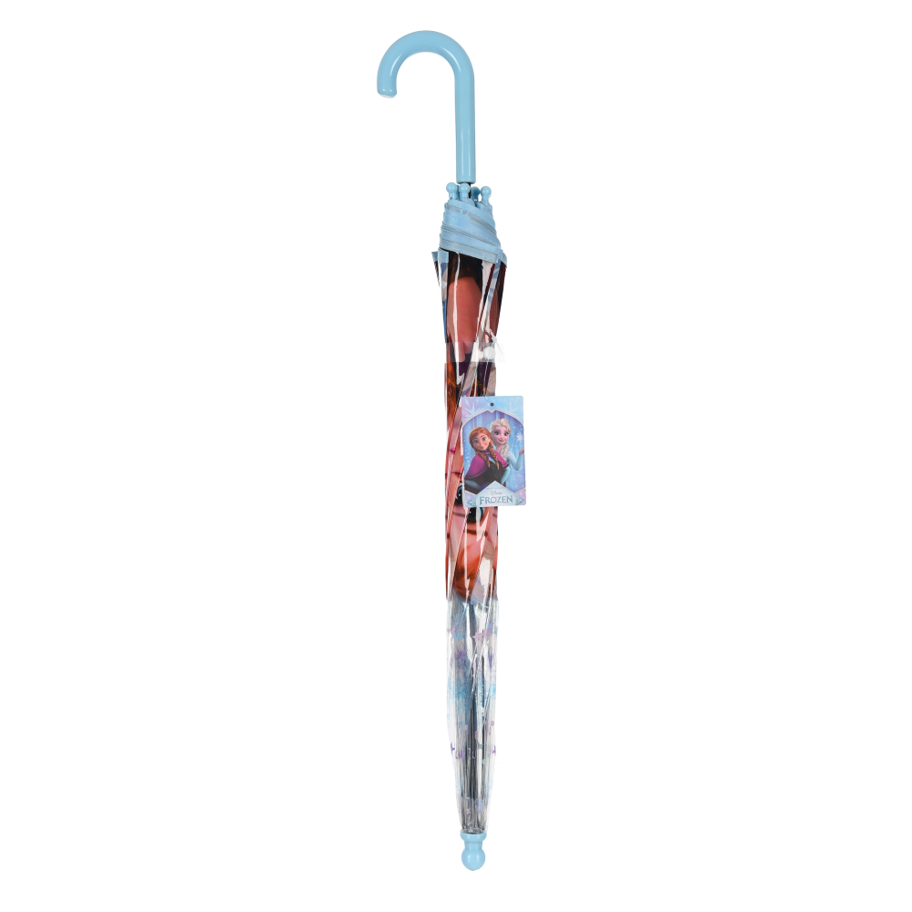 OMBRELLO A CUPOLA FROZEN DISNEY PER BAMBINI 64 CM TRASPARENTE CON APERTURA MANUALE - HY40109