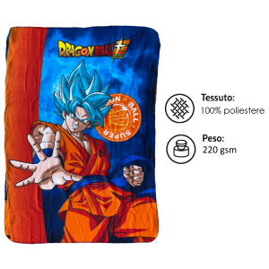 PLAID DRAGON BALL COPERTA IN 100% POLIESTERE 220 GSM 100 X 140 CM PER BAMBINI - DB36-5571