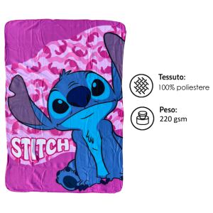 PLAID STITCH DISNEY COPERTA IN 100% POLIESTERE 220 GSM 100 X 140 CM PER BAMBINI - LIL36-5428
