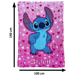 PLAID IN CORAL STITCH DISNEY COPERTA IN 100% POLIESTERE 100 X 140 CM PER BAMBINI - JE13560AD