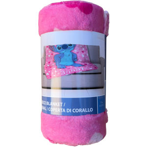 PLAID IN CORAL STITCH DISNEY COPERTA IN 100% POLIESTERE 100 X 140 CM PER BAMBINI - JE13560AD