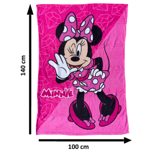 PLAID IN CORAL MINNIE DISNEY COPERTA IN 100% POLIESTERE 100 X 140 CM PER BAMBINI - JE13559AD