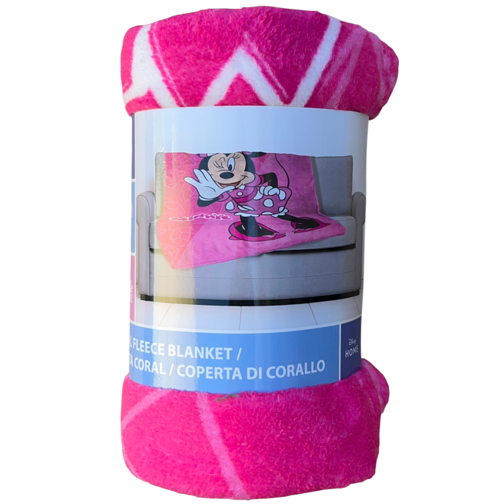 PLAID IN CORAL MINNIE DISNEY COPERTA IN 100% POLIESTERE 100 X 140 CM PER BAMBINI - JE13559AD