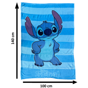 PLAID IN CORAL STITCH DISNEY COPERTA IN 100% POLIESTERE 100 X 140 CM PER BAMBINI - JE13520AD